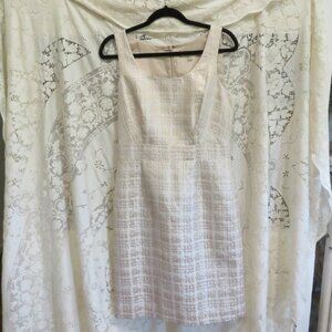 Gorgeous Cream & Gold Banana Republic Shift Dress Lined 8 Sleeveless Dress